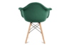 NEREA Zielone welurowe krzesło z podłokietnikami skandynawskie ciemny zielony - zdjęcie 5