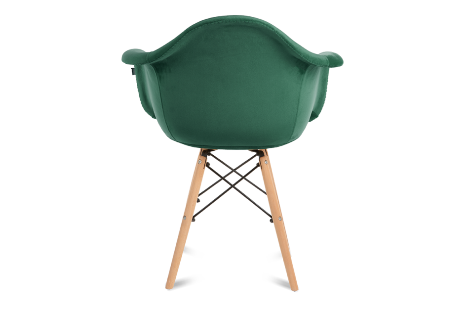 NEREA Zielone welurowe krzesło z podłokietnikami skandynawskie ciemny zielony - zdjęcie 4