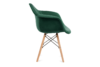 NEREA Zielone welurowe krzesło z podłokietnikami skandynawskie ciemny zielony - zdjęcie 3