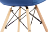 NEREA Granatowe welurowe krzesło z podłokietnikami skandynawskie granatowy - zdjęcie 7