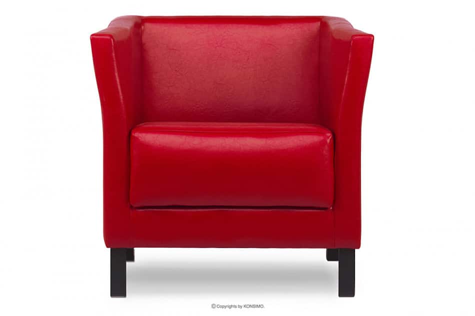 ESPECTO Fotel do poczekalni ekoskóra czerwony czerwony - zdjęcie 0
