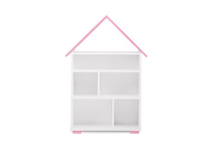 PABIS, https://konsimo.pl/kolekcja/pabis/ Regał na książki dla dziewczynki biały biały/różowy - zdjęcie