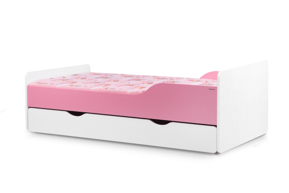 PABIS Łóżko rozkładane dla dziecka różowe biały/różowy - zdjęcie 1