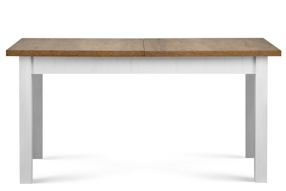 LEMAS Stół rozkładany styl prowansalski biały biały/ciemny dąb - zdjęcie 2