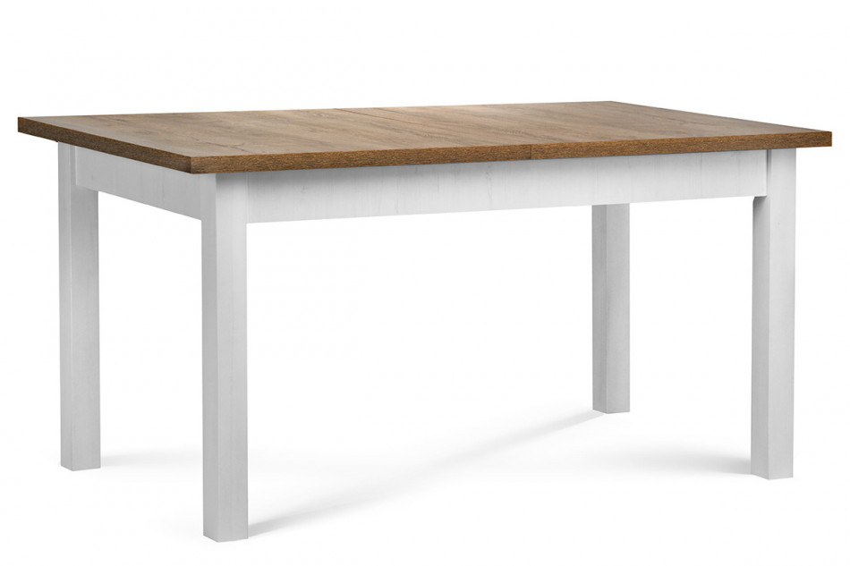 LEMAS Stół rozkładany styl prowansalski biały biały/ciemny dąb - zdjęcie 3