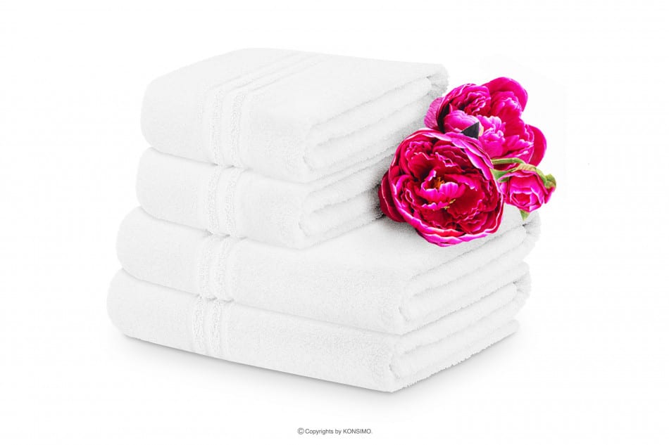 MANTEL Komplet ręczników średnich 4 szt. biały - zdjęcie 0