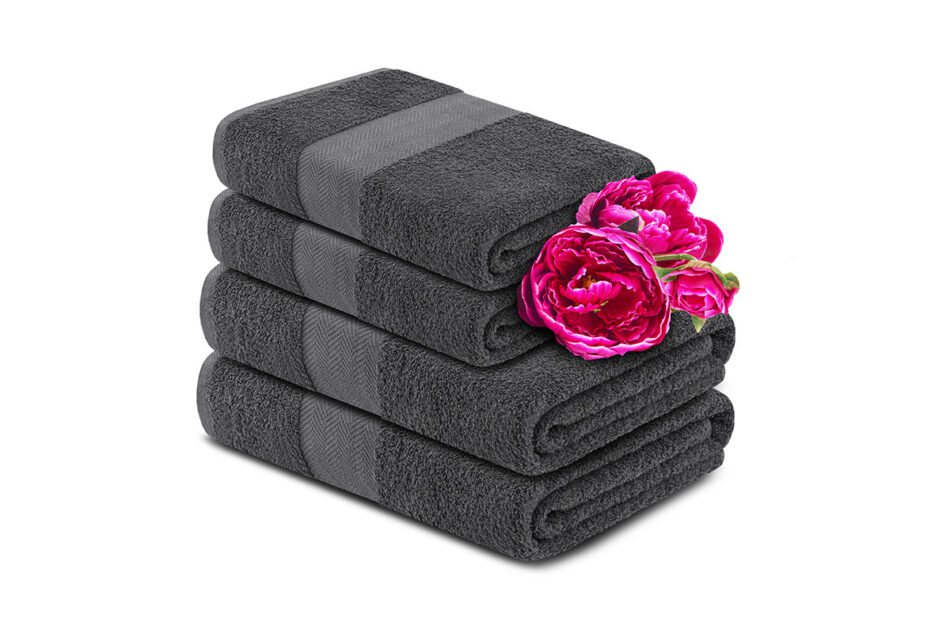 LENTE Komplet ręczników średnich 4 szt. szary - zdjęcie 0
