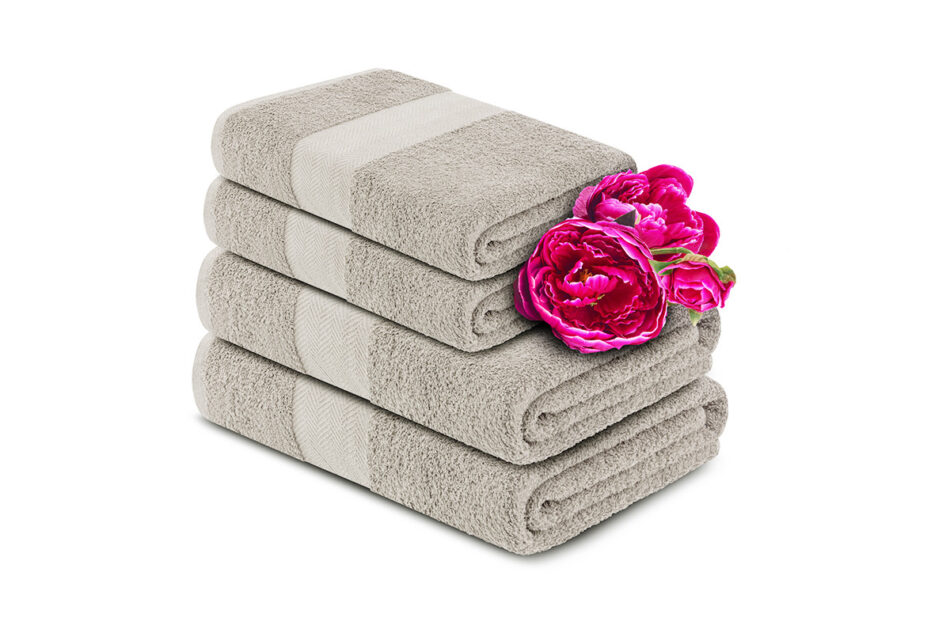 LENTE Komplet ręczników średnich 4 szt. kremowy - zdjęcie 0