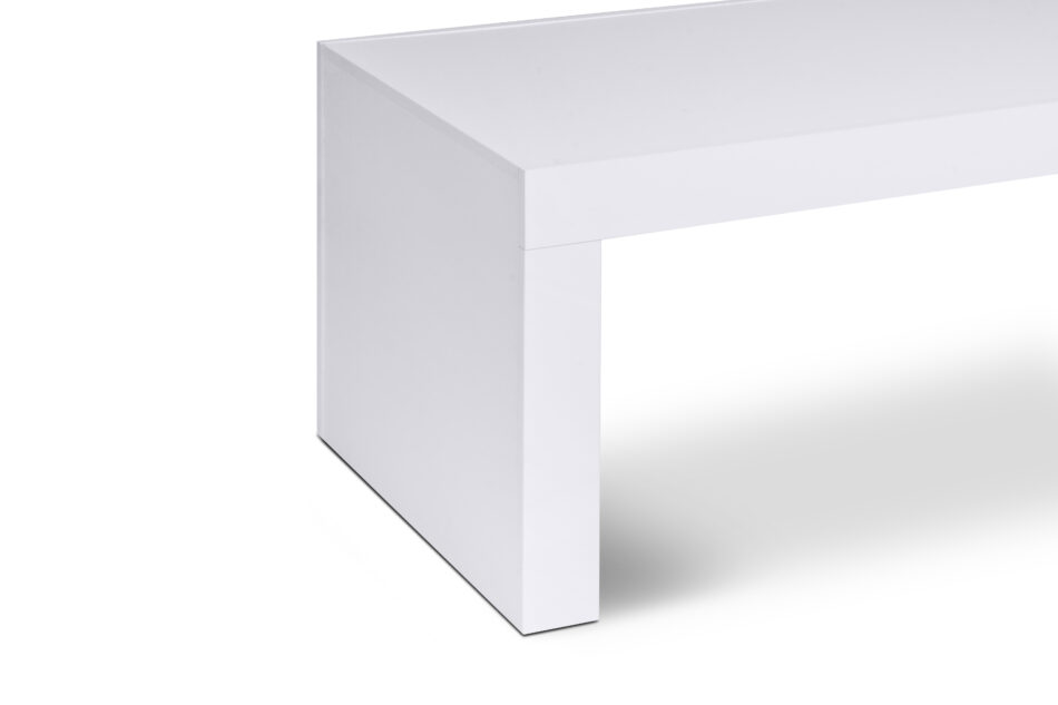 EMPROS Prosty stolik kawowy z półką do pokoju dziennego biały biały połysk - zdjęcie 3