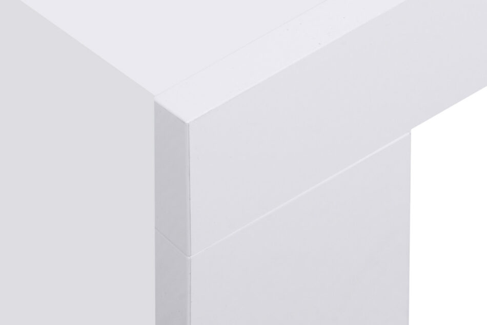 EMPROS Prosty stolik kawowy z półką do pokoju dziennego biały biały połysk - zdjęcie 4