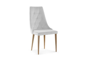 ALTAR, https://konsimo.pl/kolekcja/altar/ Krzesło tapicerowane pikowane oparcie jasnoszare jasny szary - zdjęcie