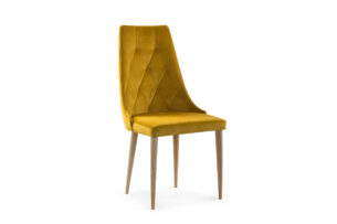 ALTAR, https://konsimo.pl/kolekcja/altar/ Krzesło tapicerowane pikowane oparcie żółte żółty - zdjęcie