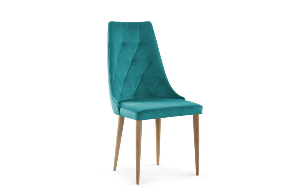 ALTAR Krzesło tapicerowane pikowane oparcie turkusowe turkusowy - zdjęcie