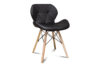 TRIGO Skandynawskie krzesło na drewnianym stelażu ekoskóra czarne czarny - zdjęcie 1