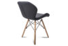 TRIGO Skandynawskie krzesło na drewnianym stelażu ekoskóra szare szary - zdjęcie 6