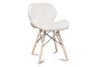 TRIGO Skandynawskie krzesło na drewnianym stelażu ekoskóra białe biały - zdjęcie 1