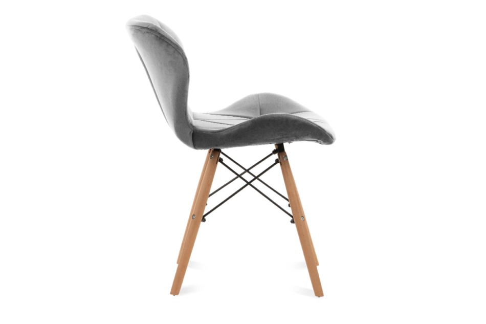 TRIGO Skandynawskie krzesło na drewnianym stelażu jasnoszare jasny szary - zdjęcie 3