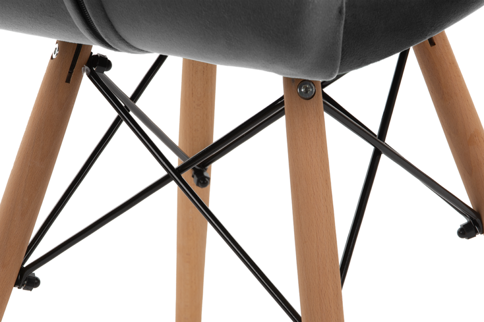 TRIGO Skandynawskie krzesło na drewnianym stelażu jasnoszare jasny szary - zdjęcie 5