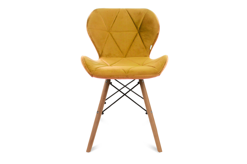 TRIGO Skandynawskie krzesło na drewnianym stelażu żółte żółty - zdjęcie 1