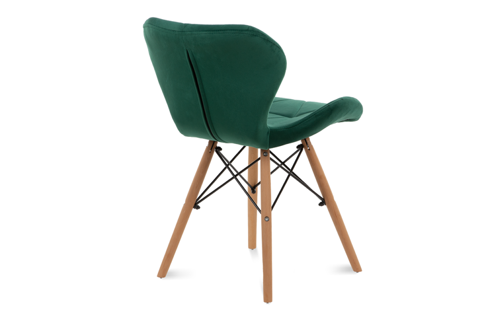TRIGO Skandynawskie krzesło na drewnianym stelażu butelkowa zieleń ciemny zielony - zdjęcie 3