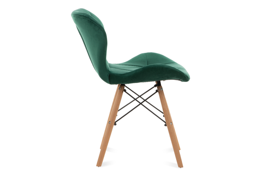 TRIGO Skandynawskie krzesło na drewnianym stelażu butelkowa zieleń ciemny zielony - zdjęcie 4
