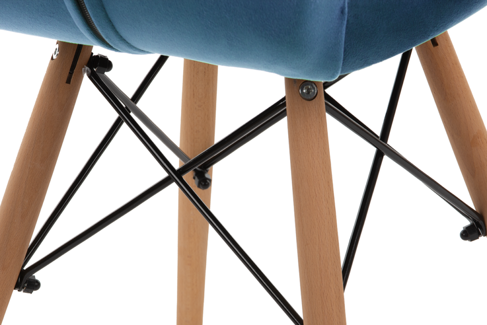 TRIGO Skandynawskie krzesło na drewnianym stelażu granatowe granatowy - zdjęcie 4