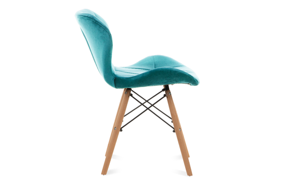 TRIGO Skandynawskie krzesło na drewnianym stelażu turkusowe turkusowy - zdjęcie 2