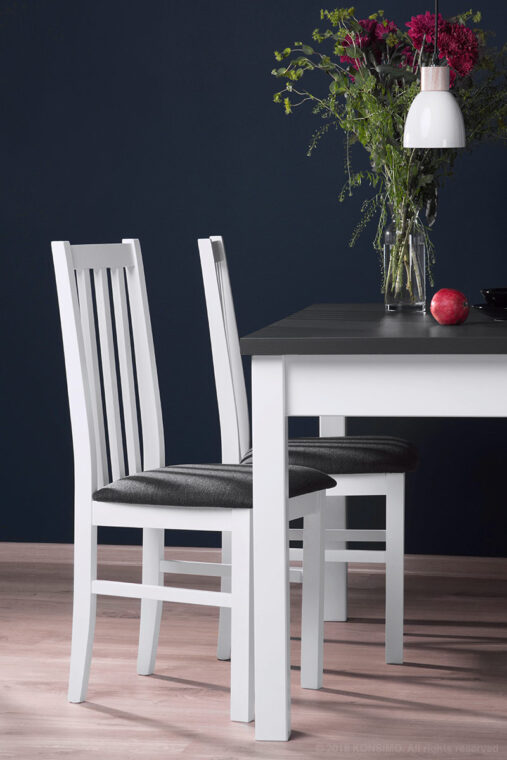 CENARE Rozkładany prosty stół 140 x 80 cm biały / szary biały/szary - zdjęcie 6
