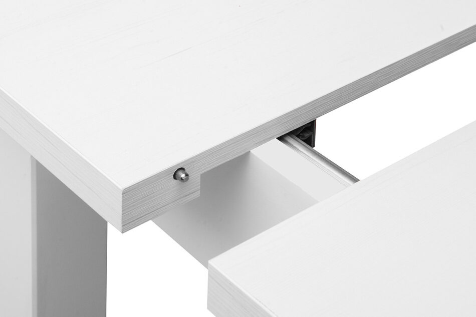 CENARE Rozkładany prosty stół 160 x 80 cm biały biały - zdjęcie 4