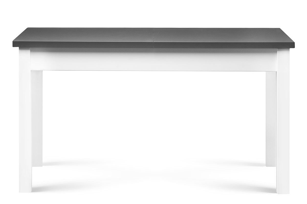 Rozkładany prosty stół 160 x 80 cm biały / szary