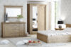 VETIS Komoda z szufladami i półkami 140 cm w stylu klasycznym dąb szary dąb naturalny - zdjęcie 2