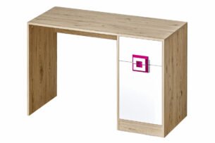 CAMBI, https://konsimo.pl/kolekcja/cambi/ Kolorowe biurko do pokoju dziecięcego białe / jasny dąb / różowe biały/jasny dąb/różowy - zdjęcie