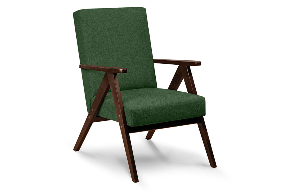 NASET Fotel w stylu PRL zielony zielony/ciemny orzech - zdjęcie 1