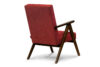 NASET Fotel w stylu PRL czerwony bordowy/ciemny orzech - zdjęcie 4