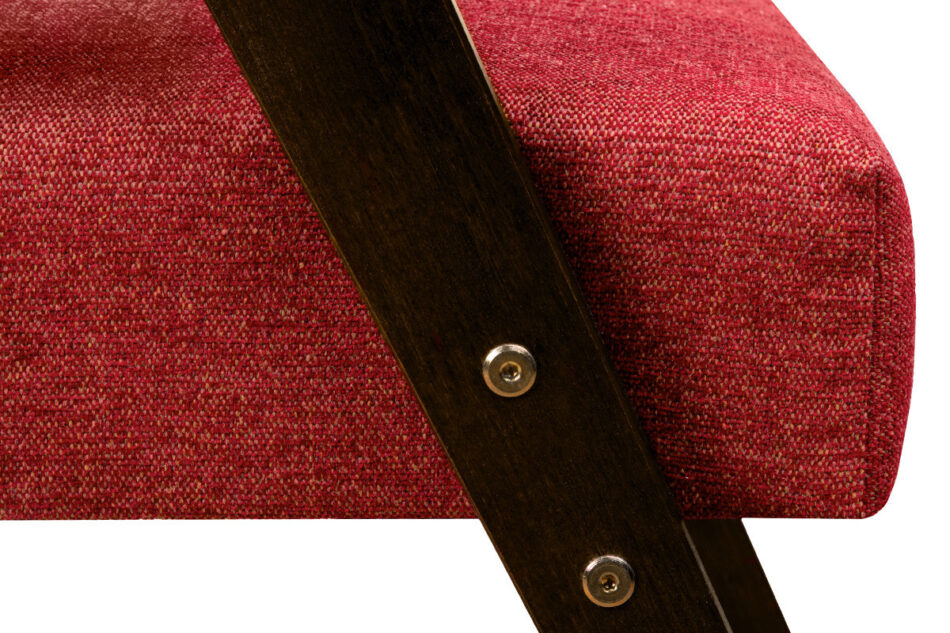 NASET Fotel w stylu PRL czerwony bordowy/ciemny orzech - zdjęcie 5