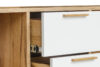 SKADI Skandynawska komoda z półkami i szufladami 120 cm biała / dąb dąb/biały - zdjęcie 3