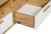 SKADI Skandynawska szafka rtv 100 cm z szufladami biała / dąb dąb/biały - zdjęcie 3