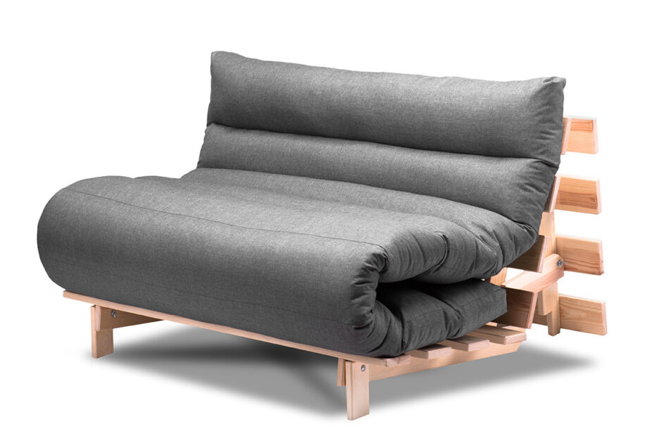 FUTURI Sofa futon szary/brązowy - zdjęcie 2