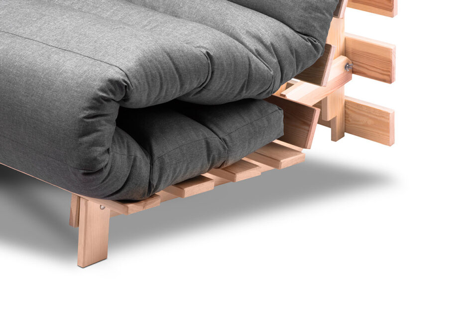 FUTURI Sofa futon japoński styl szary/brązowy - zdjęcie 7