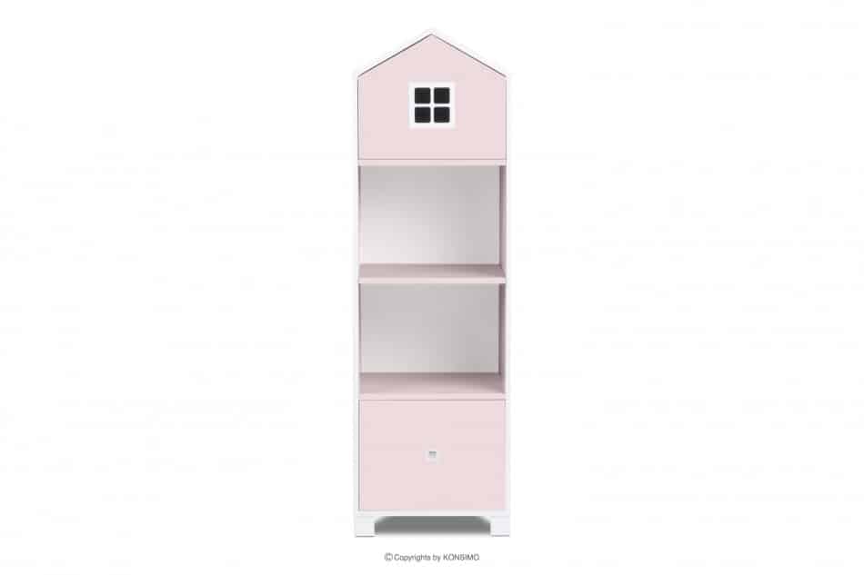 MIRUM Regał z szufladą domek dla dziewczynki różowy biały/różowy - zdjęcie 0