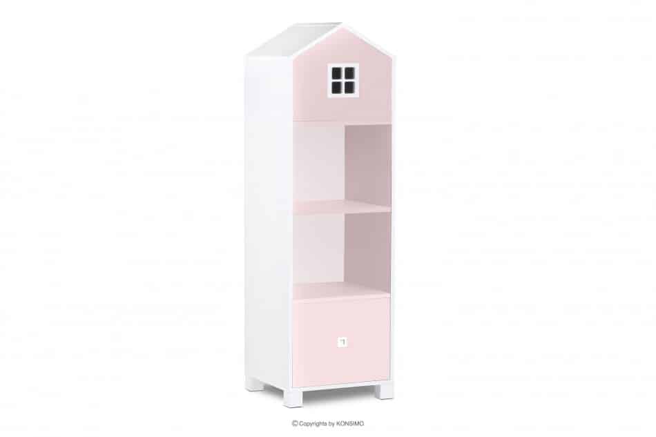 MIRUM Regał z szufladą domek dla dziewczynki różowy biały/różowy - zdjęcie 2