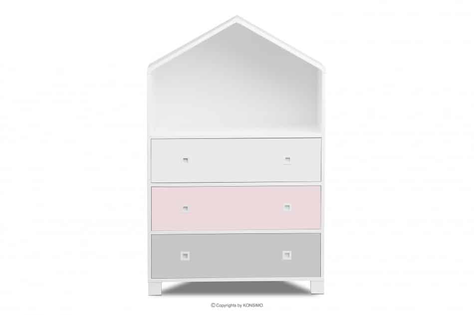MIRUM Komoda dla dziewczynki domek różowy biały/różowy/szary - zdjęcie 0