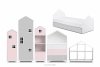 MIRUM Zestaw meble dla dziewczynki domki różowe 6 elementów biały/szary/różowy - zdjęcie 1