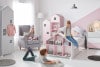 MIRUM Zestaw meble dla dziewczynki domki różowe 6 elementów biały/szary/różowy - zdjęcie 2