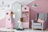 MIRUM Zestaw meble dla dziewczynki domki różowe 6 elementów biały/szary/różowy - zdjęcie 20