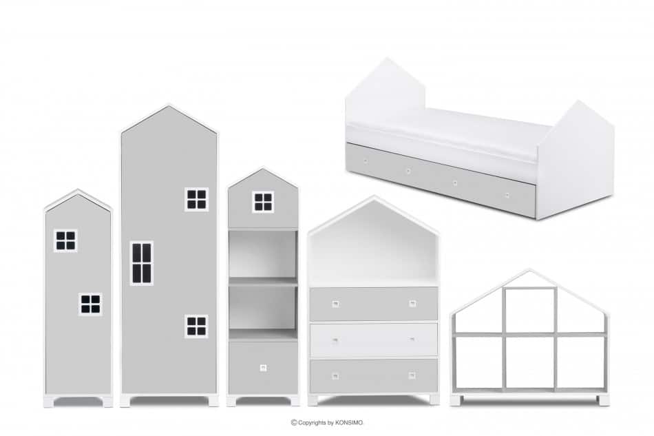 MIRUM Zestaw meble domki dla dzieci szare 6 elementów biały/szary - zdjęcie 0