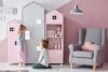 MIRUM Zestaw meble dla dziewczynki domki różowe 4 elementy biały/szary/różowy - zdjęcie 16