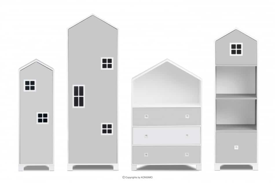 MIRUM Zestaw meble domki dla dzieci szare 4 elementy biały/szary - zdjęcie 0