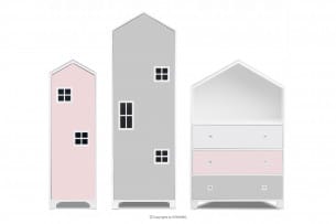 MIRUM, https://konsimo.pl/kolekcja/mirum/ Zestaw meble domki dla dziewczynki różowe 3 elementy biały/różowy/szary - zdjęcie