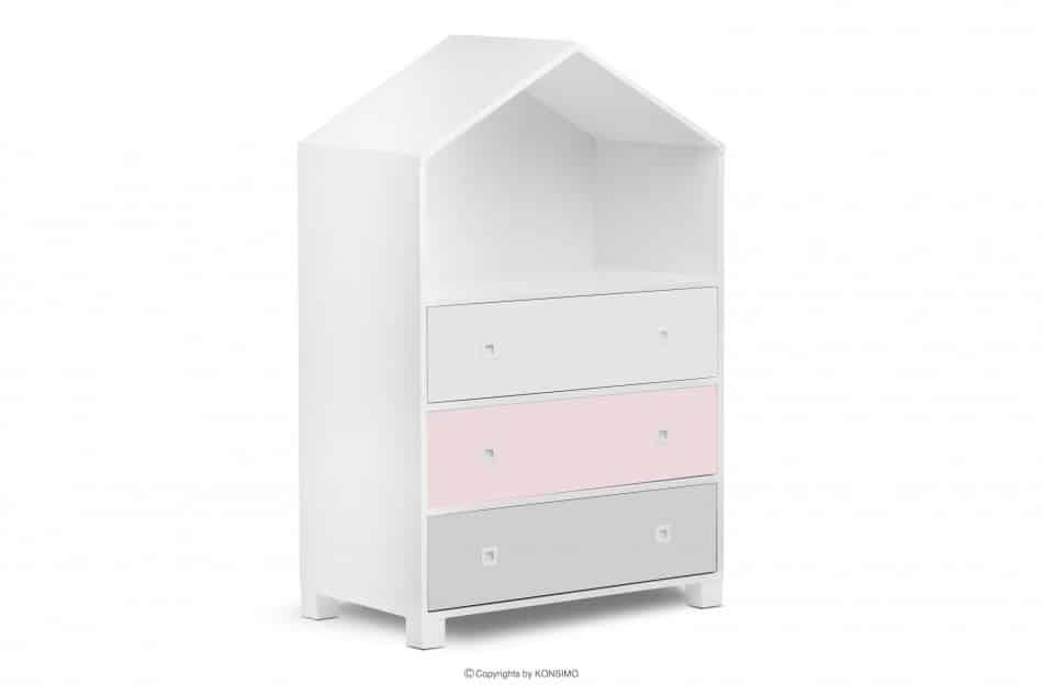 MIRUM Zestaw meble domki dla dziewczynki różowe 3 elementy biały/różowy/szary - zdjęcie 9